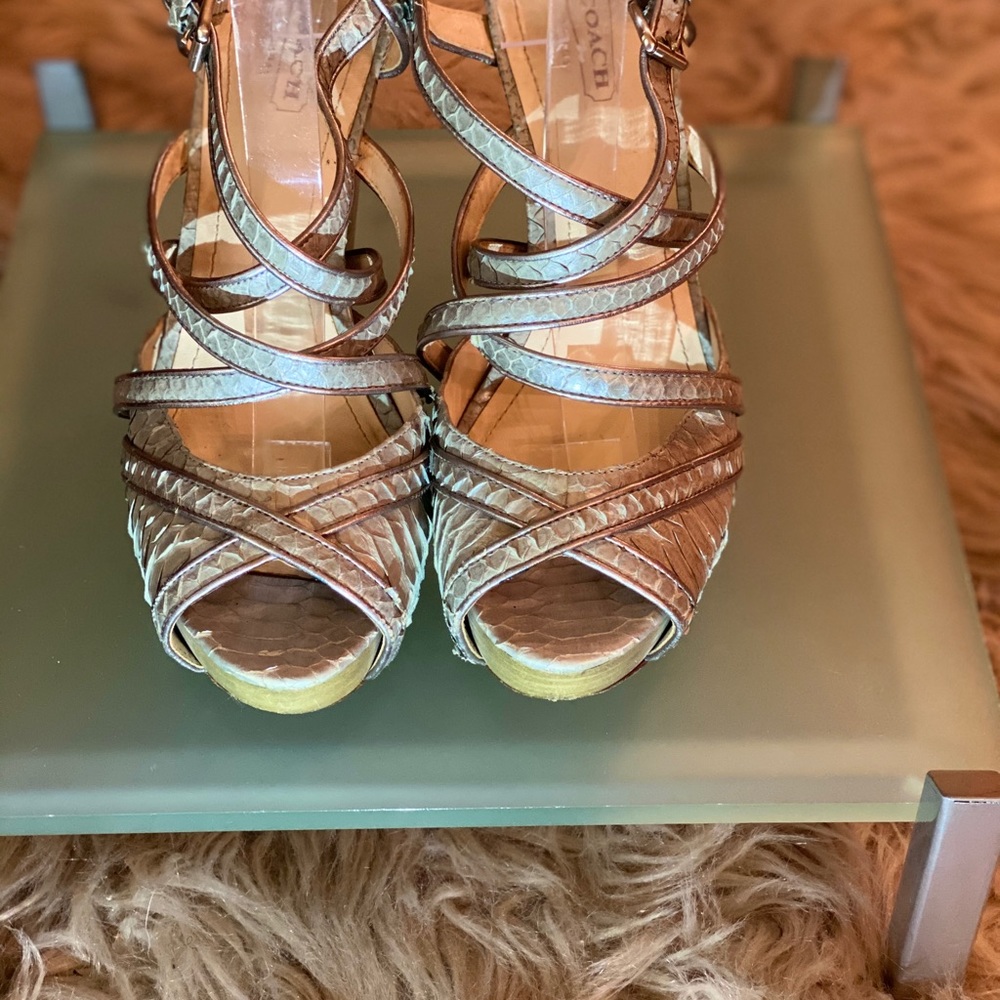 Coach Python Metallic Gray Sandal - image 5